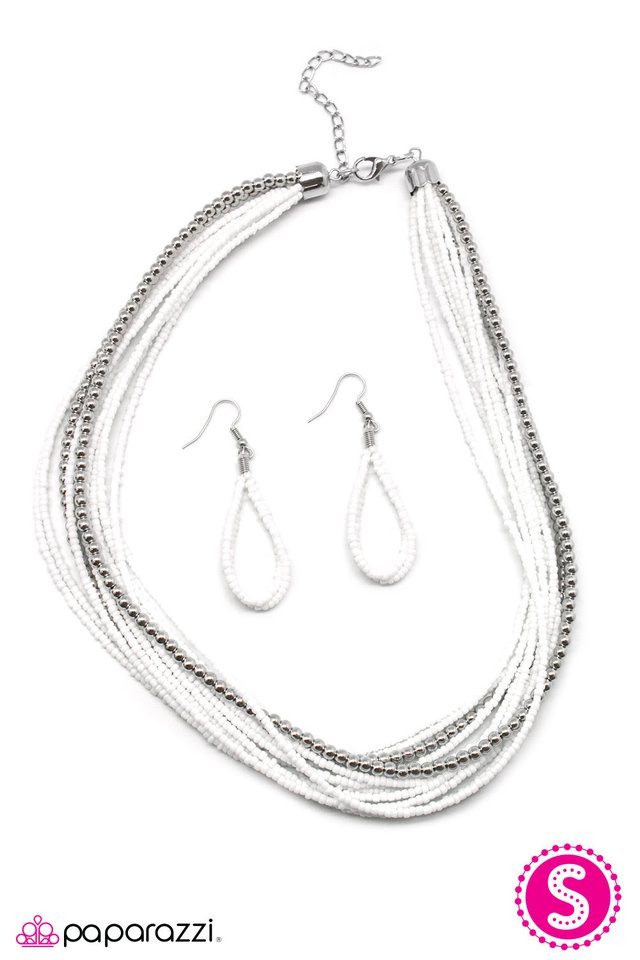 Paparazzi ♥ Life is BEAD-iful - White ♥ Necklace