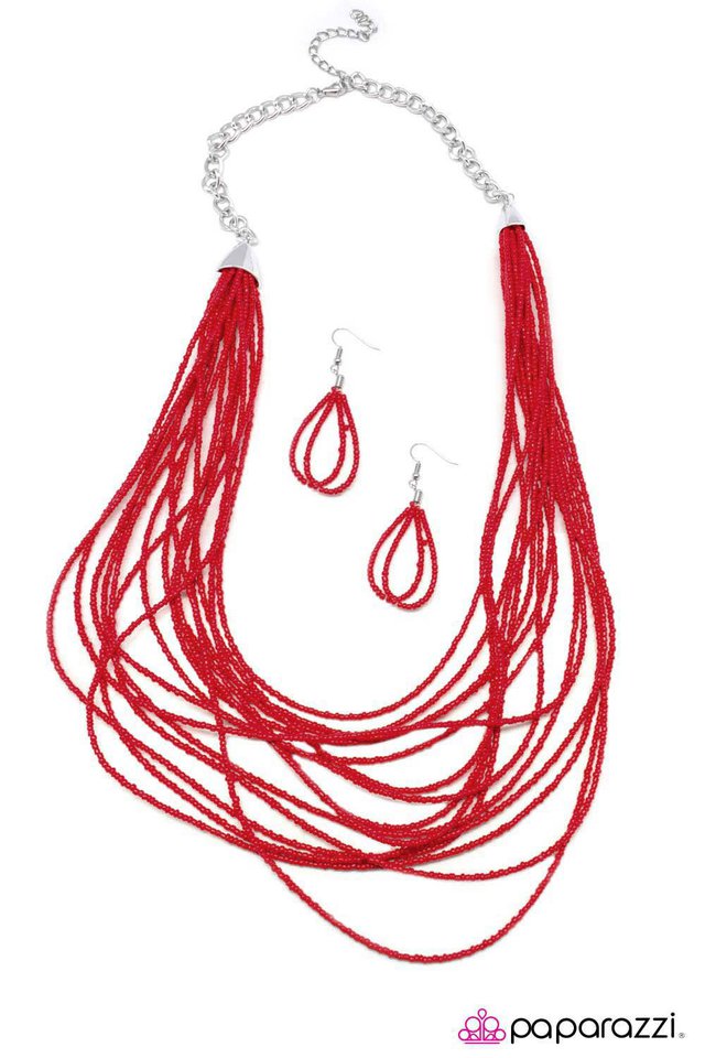 Paparazzi ♥ The Bead Scene - Red ♥ Necklace