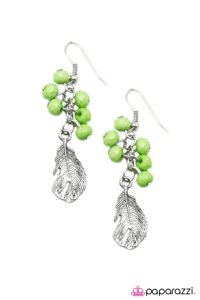 Paparazzi ♥ Up, Up and Away - Green ♥ Earrings