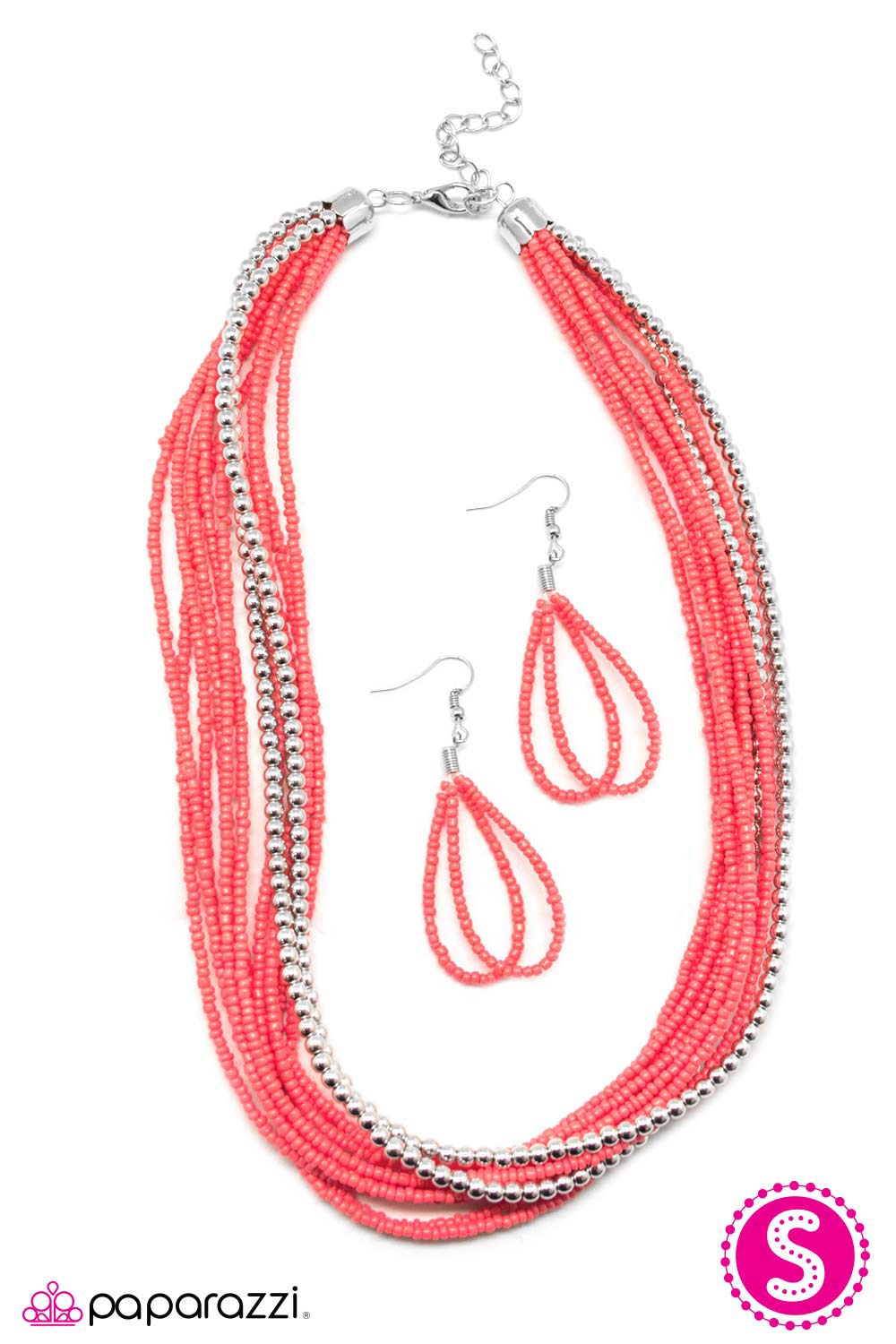 Paparazzi ♥ Life is BEAD-iful - Orange ♥  Necklace