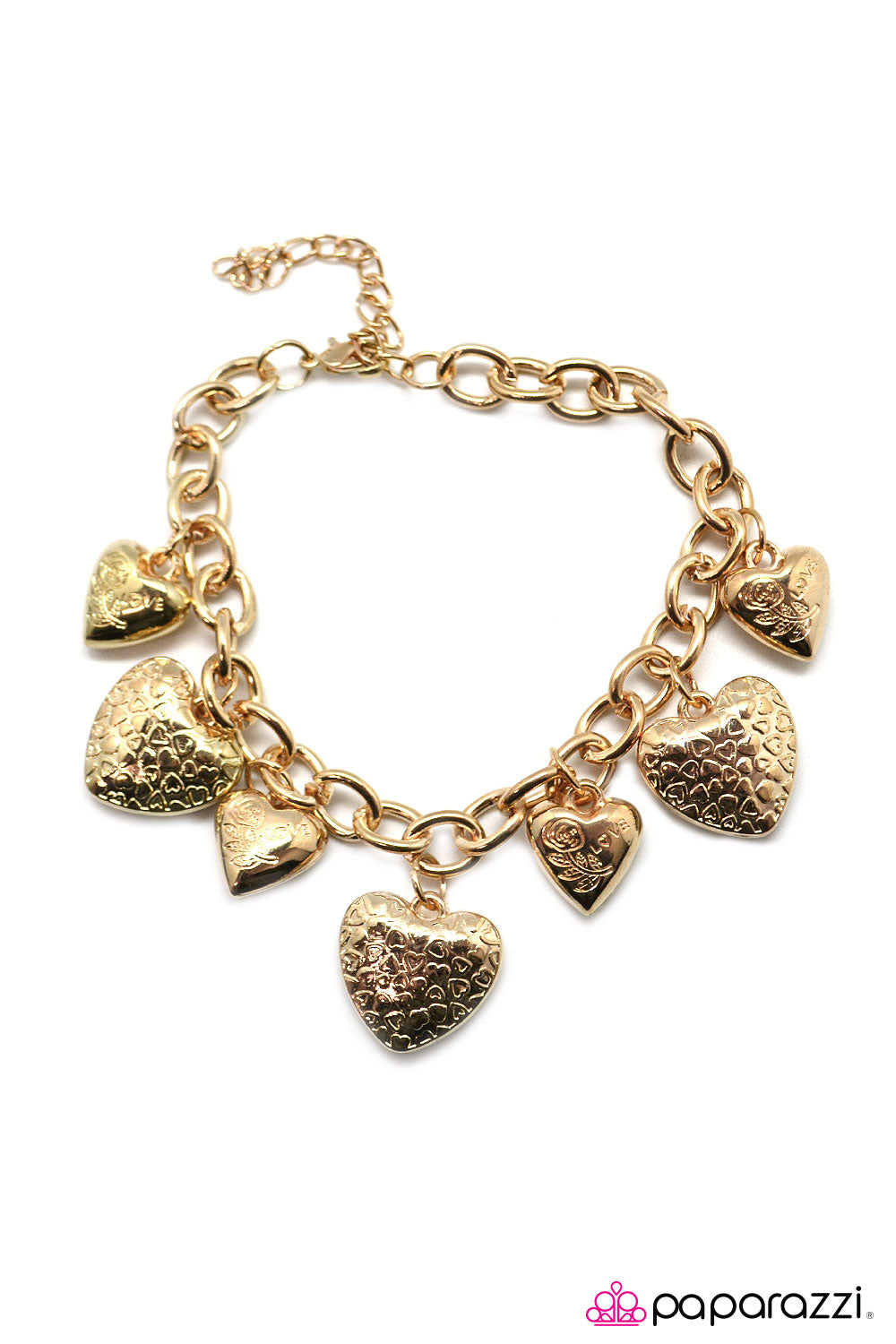 Paparazzi ♥ I Love You So Much It HEARTS - Gold ♥  Bracelet