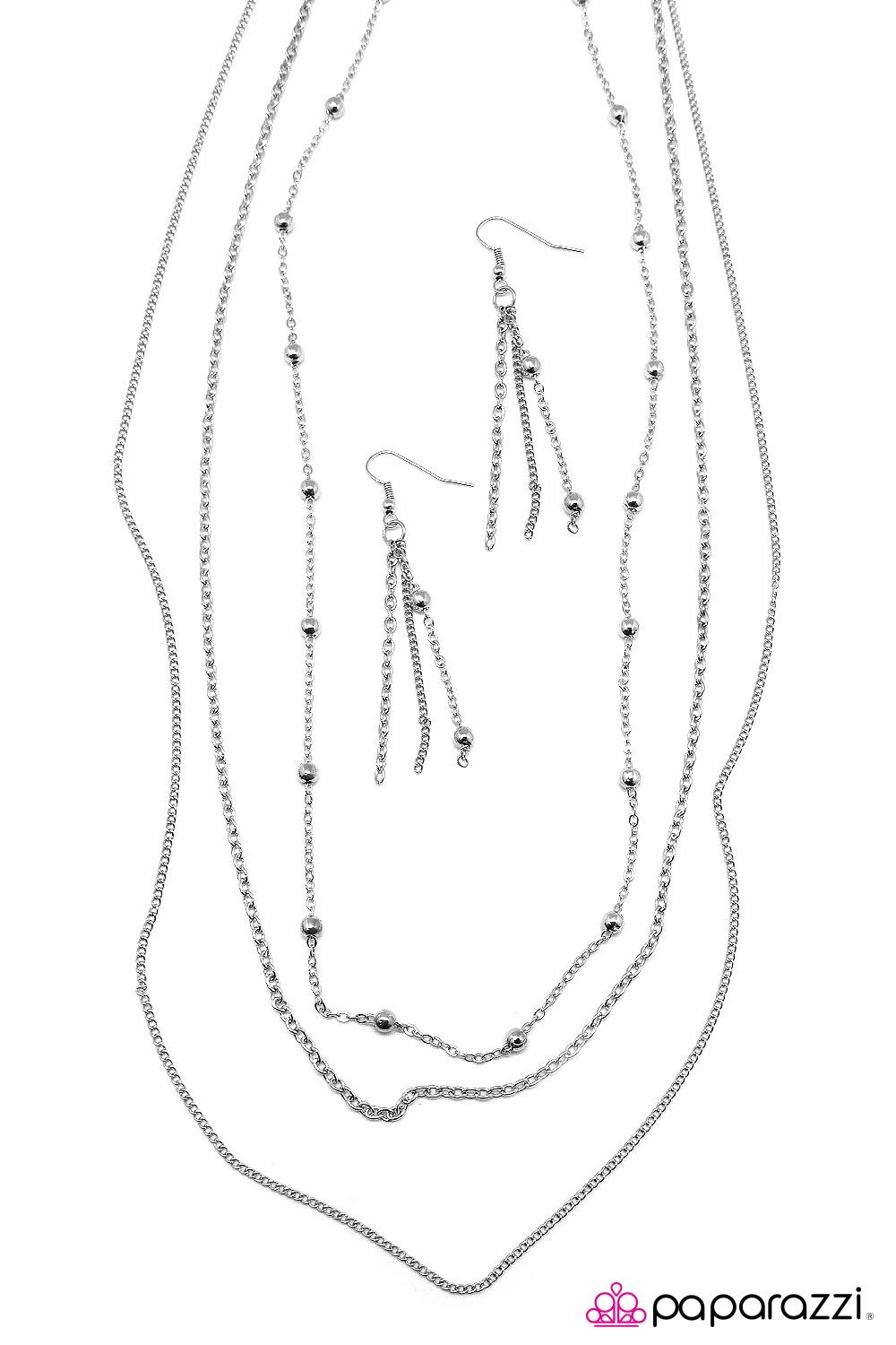 Paparazzi ♥ Metallic Crescendo - Silver ♥  Necklace