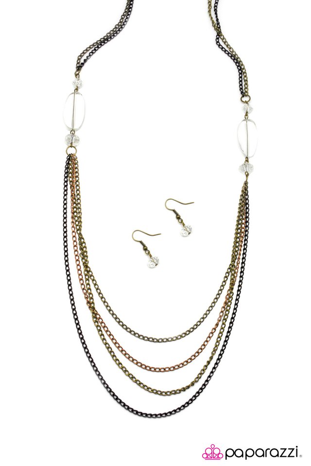 Paparazzi ♥ Mixed Feelings - Brass ♥ Necklace