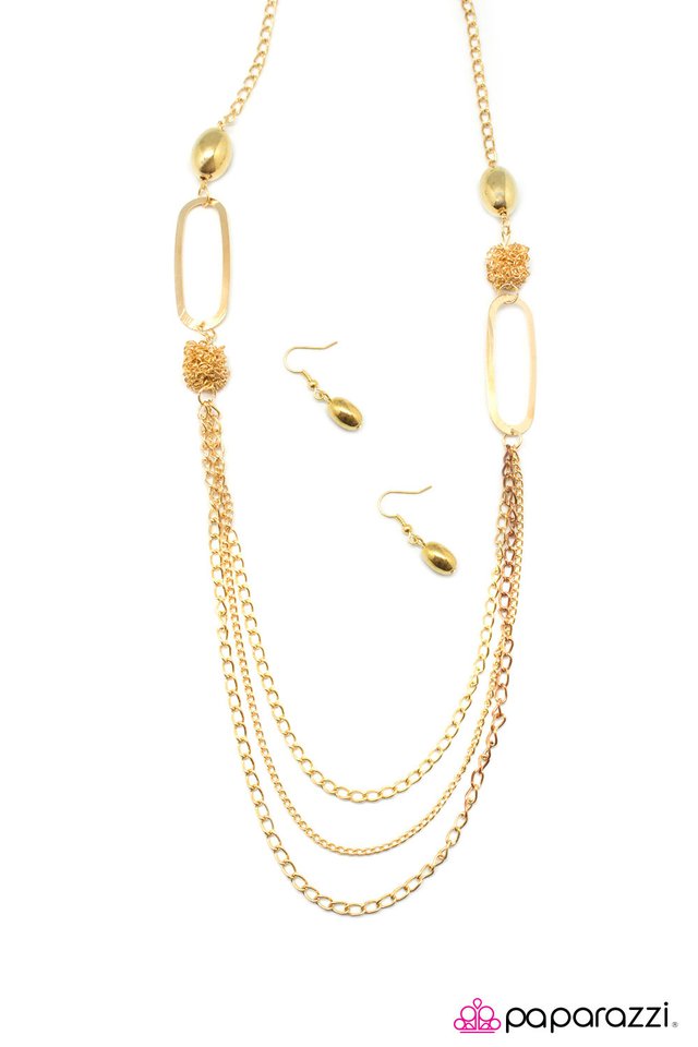 Paparazzi ♥ Cosmic Cube - Gold ♥ Necklace