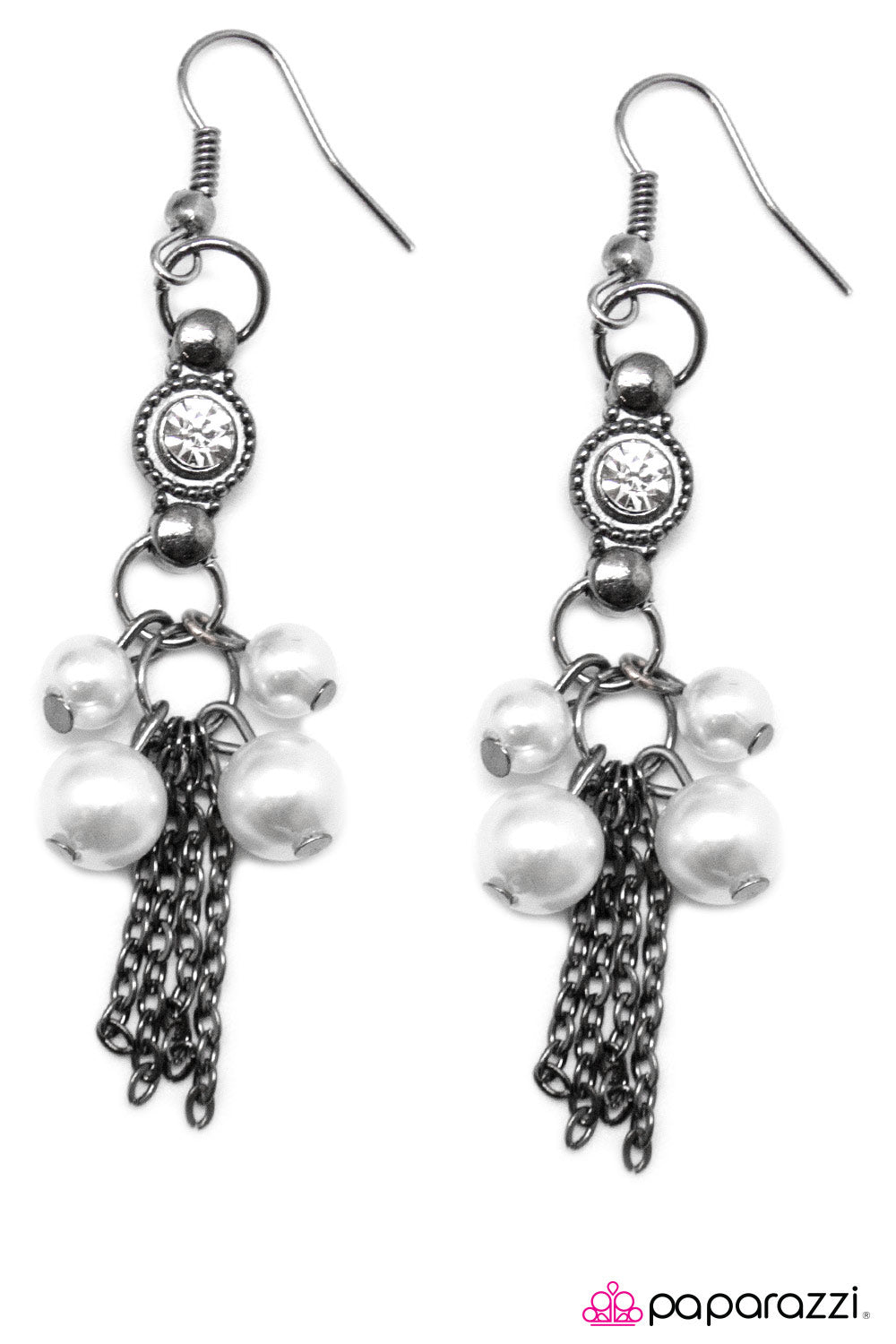 Paparazzi ♥ Beverly Hills Princess - White ♥  Earrings