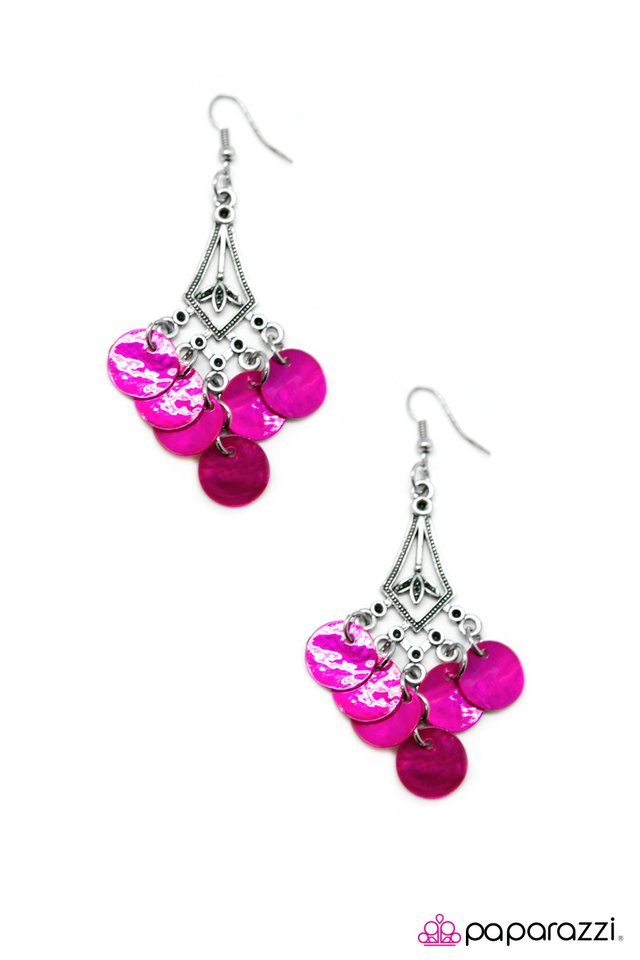 Paparazzi ♥ Keep in Touch - Pink ♥ Earrings