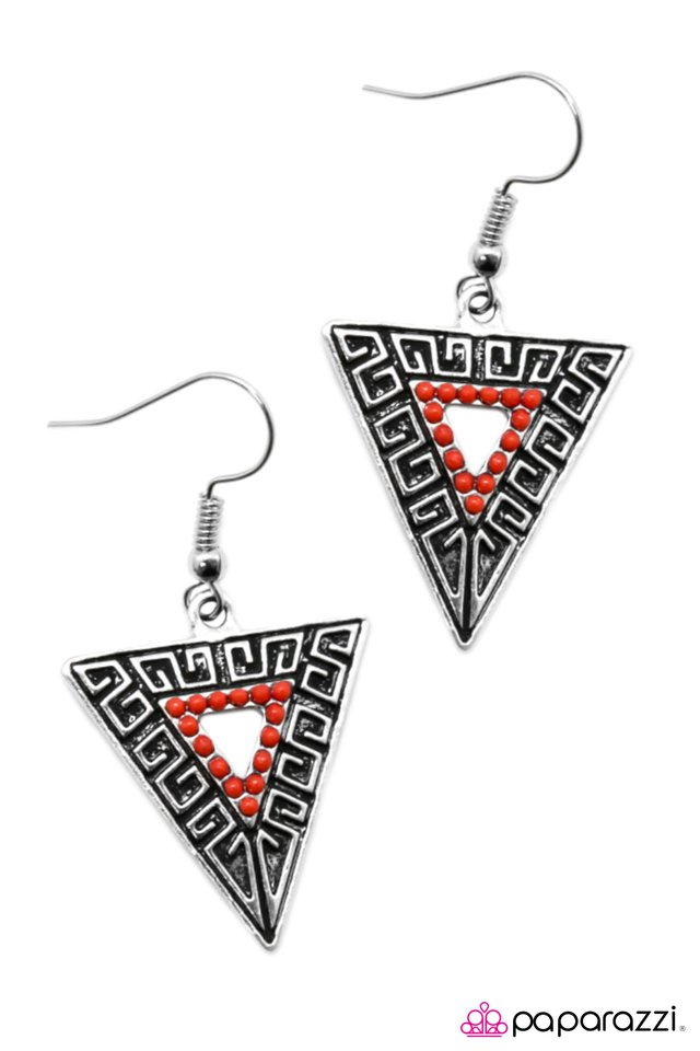 Paparazzi ♥ Age Of Discovery - Red ♥ Earrings