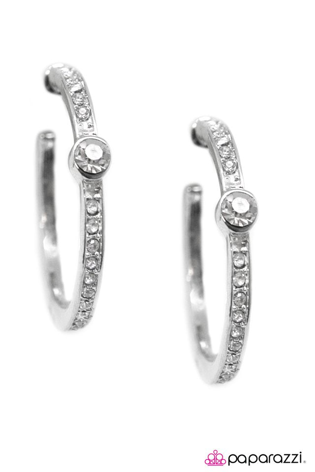 Paparazzi ♥ Acapella - White ♥ Earrings