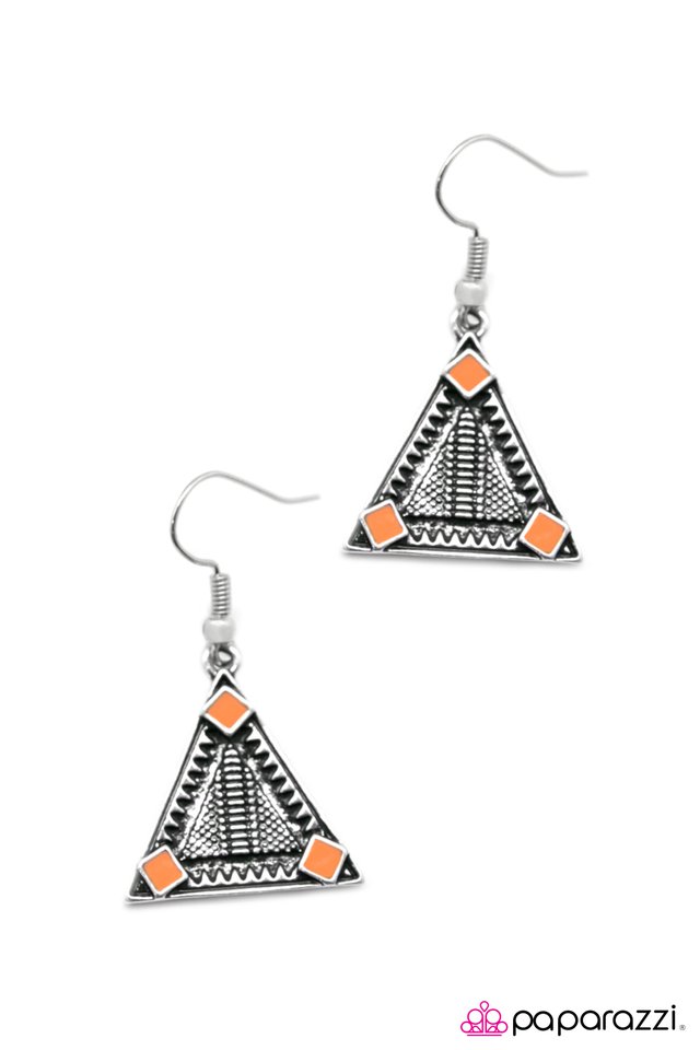 Paparazzi ♥ Nights Over Egypt - Orange ♥ Earrings