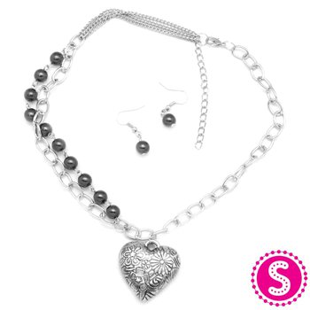 Paparazzi ♥ Heart Charm and Colorful Pearls (Asst. Colors) - Limited Stock Necklace ♥ Bracelet