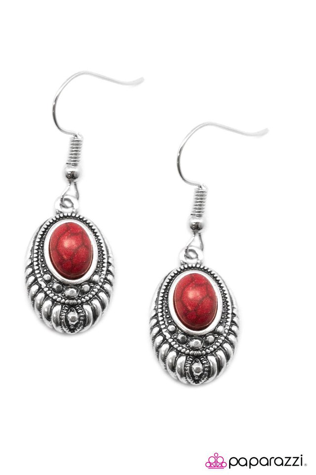 Paparazzi ♥ Enchanted Cliffs - Red ♥ Earrings