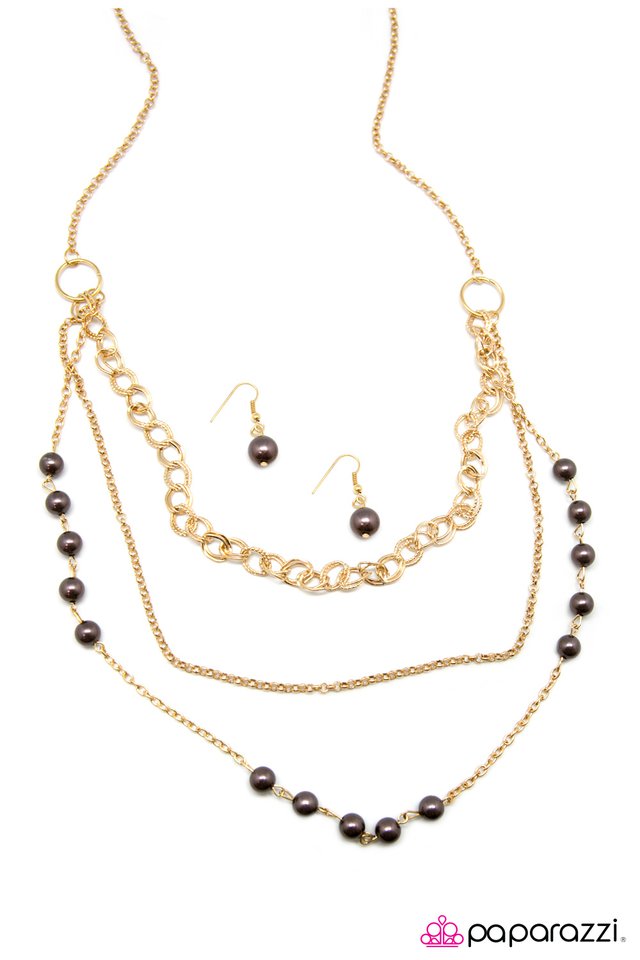 Paparazzi ♥ Dream Walking - Gold/Brown ♥ Necklace
