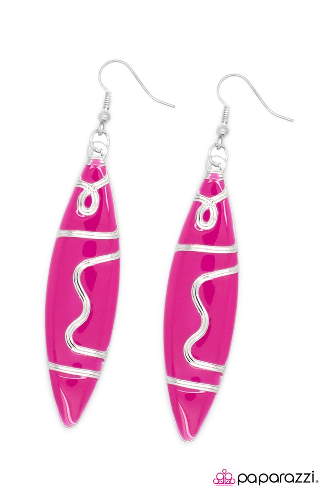 Paparazzi ♥ Without A Paddle - Pink ♥ Earrings