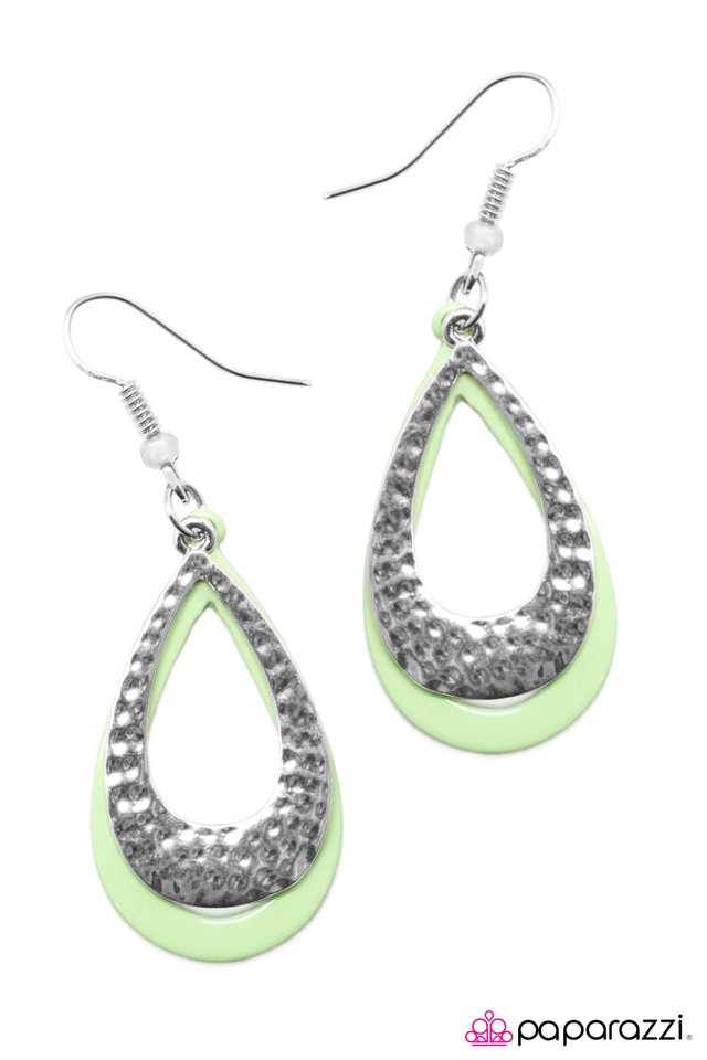 Paparazzi ♥ As The TEARS Go By -  Green ♥ Earrings