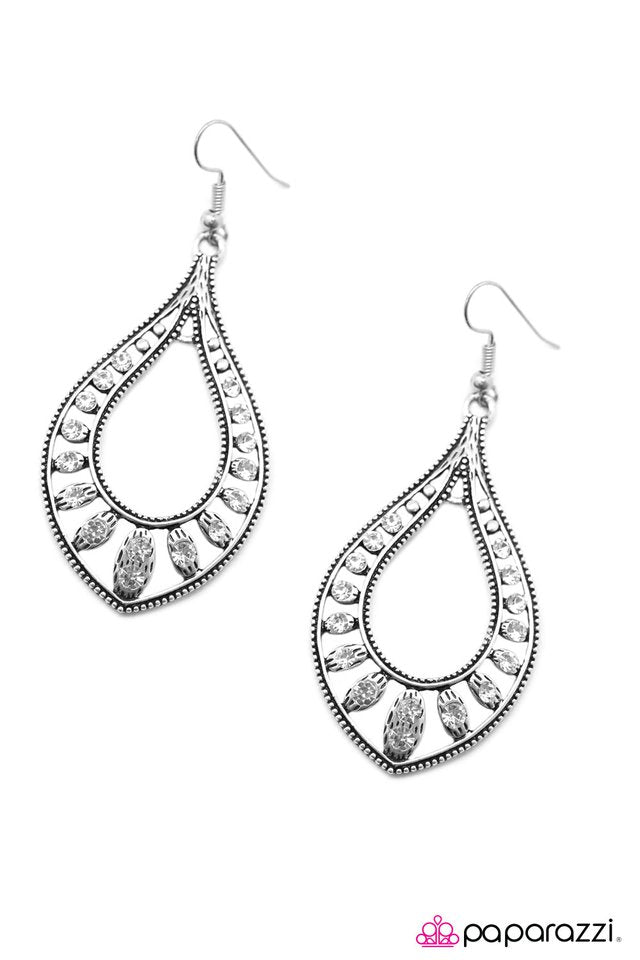 Paparazzi ♥ Big Spender - White ♥ Earrings