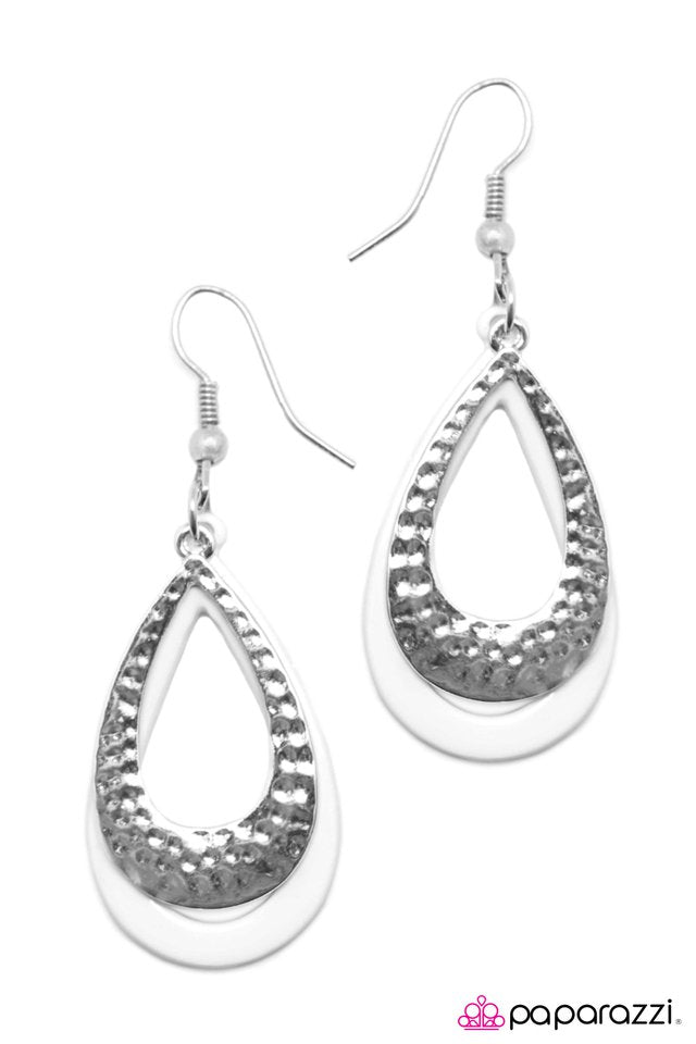 Paparazzi ♥ As The TEARS Go By - White ♥ Earrings