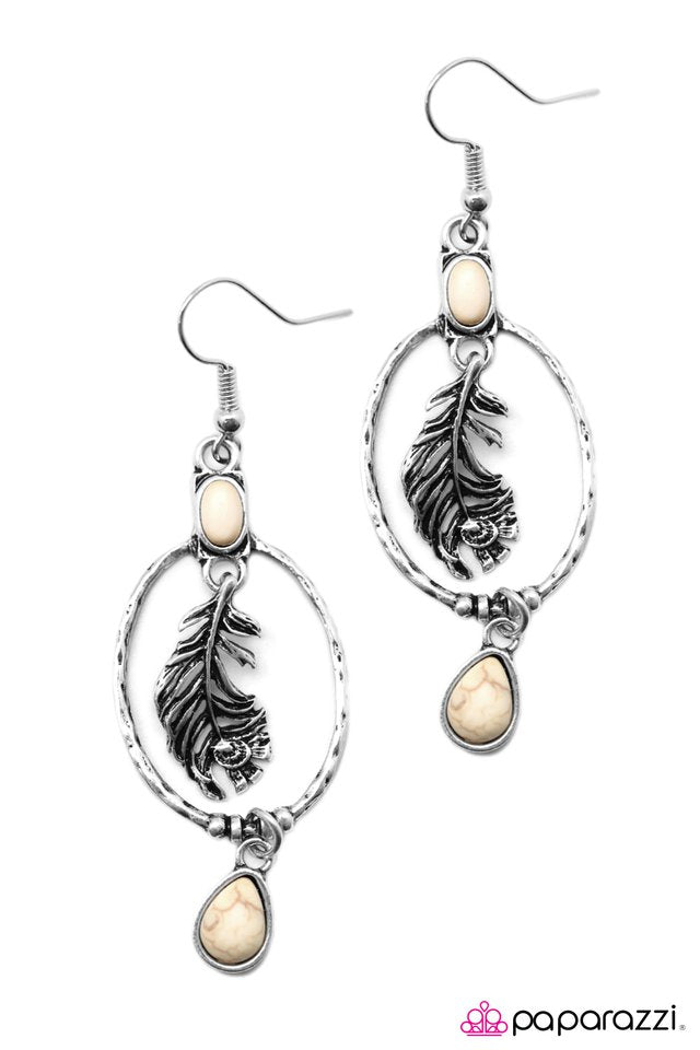 Paparazzi ♥ Wings Are Made To Fly - White ♥ Earrings