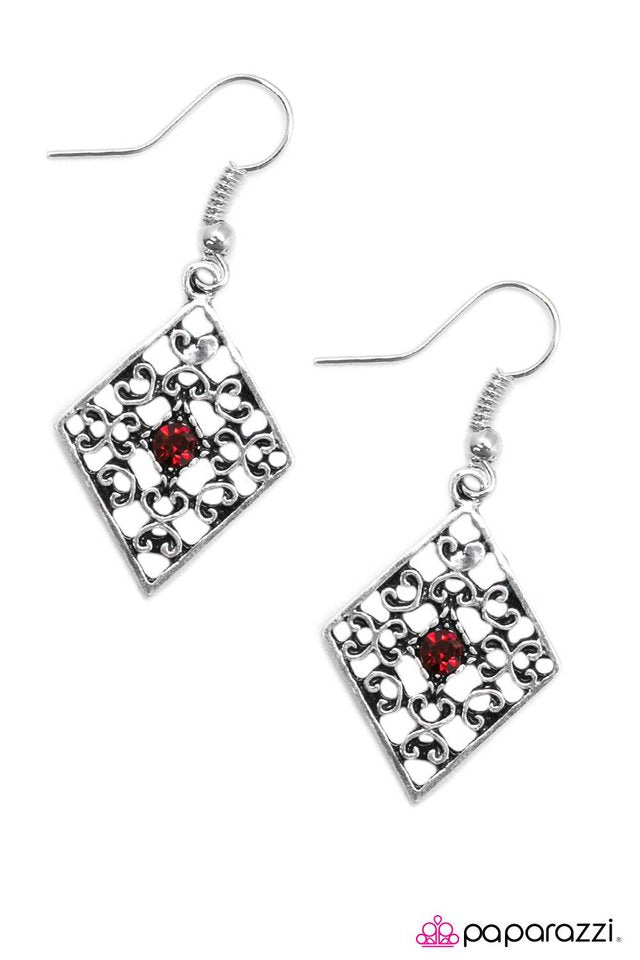 Paparazzi ♥ Late Night Rendezvous - Red ♥ Earrings