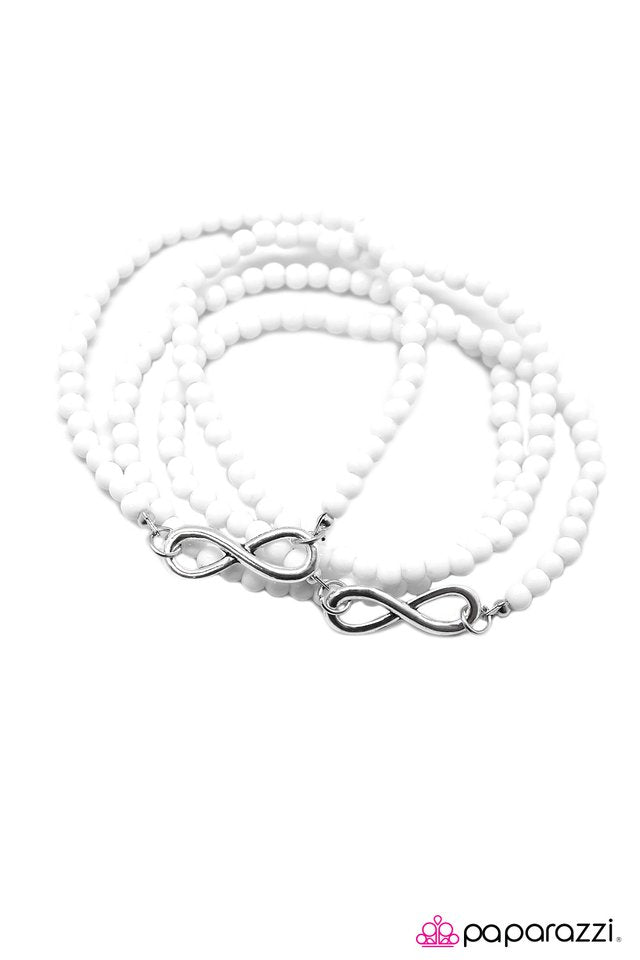 Paparazzi ♥ One Day At A Time - White ♥ Bracelet