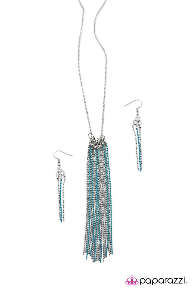 Paparazzi ♥ Swimming Upstream - Blue ♥ Necklace