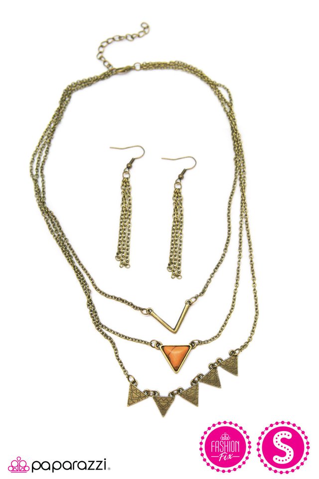 Paparazzi ♥ TRI-bal Style - Orange ♥ Necklace