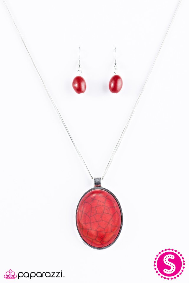 Paparazzi ♥ Mountain View - Red ♥ Necklace