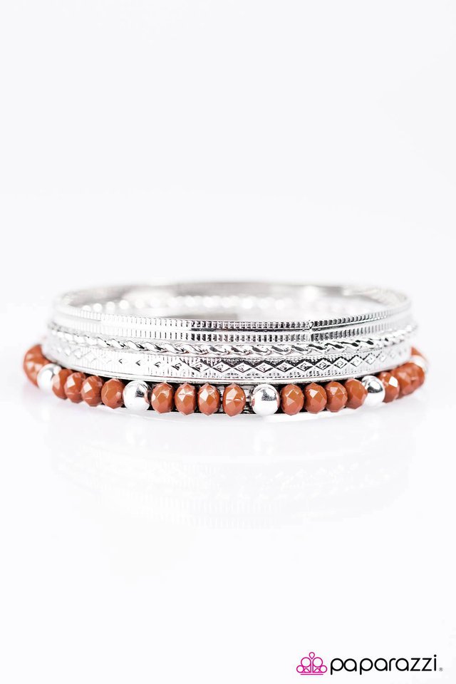 Paparazzi ♥ GLITZY Thinking - Brown ♥ Bracelet