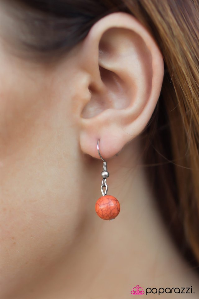 Paparazzi ♥ Right On Time - Orange ♥ Necklace