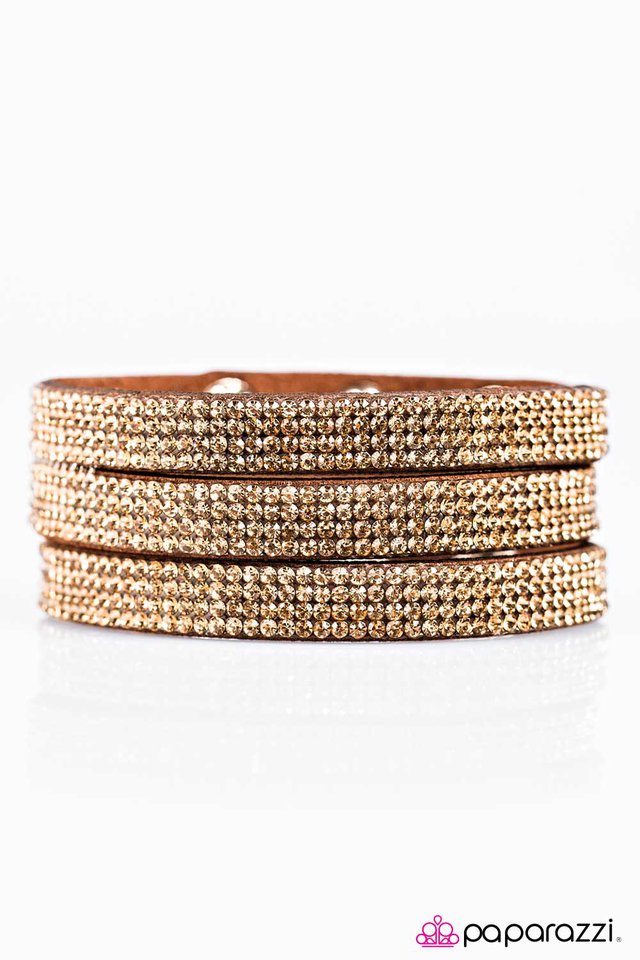 Paparazzi ♥ Rockstars and Rhinestones - Brown ♥ Bracelet