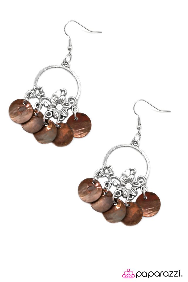 Paparazzi ♥ In One Shell Swoop - Brown ♥ Earrings