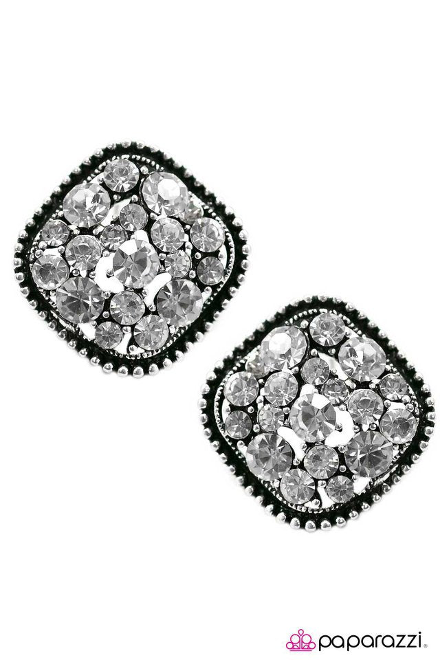 Paparazzi ♥ Let Them Talk - White ♥ Post Earrings