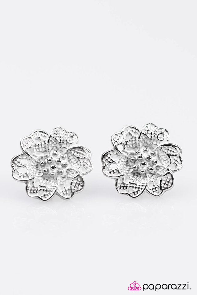 Paparazzi ♥ Pretty Little Thing - White ♥ Post Earrings