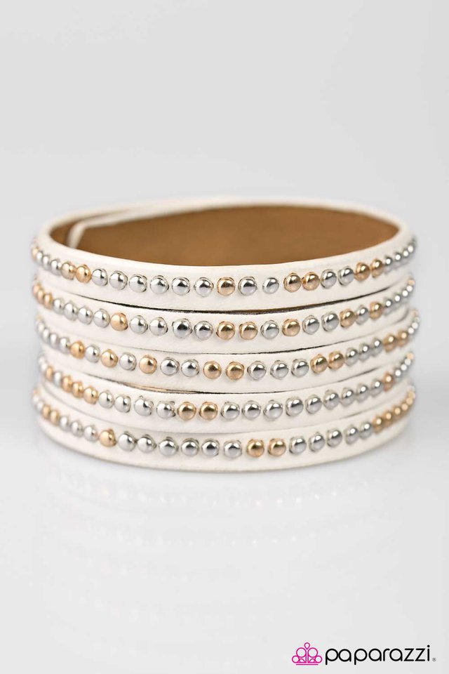 Paparazzi ♥ Big Hitter - White ♥ Bracelet