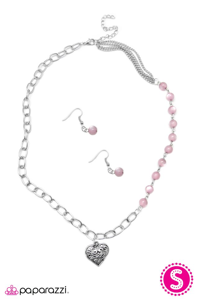 Paparazzi ♥ This May HEART A Little - Purple ♥ Necklace