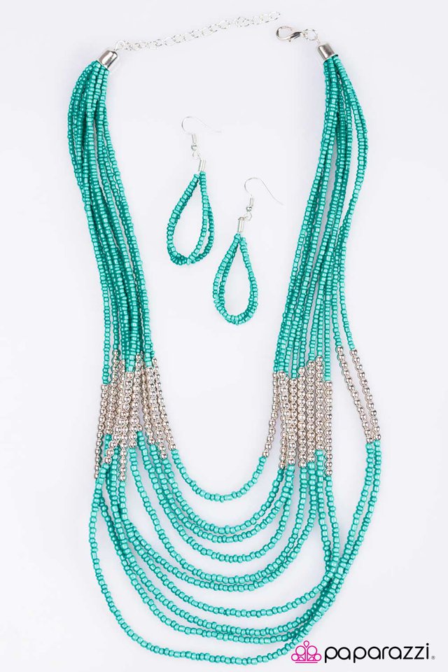 Paparazzi ♥ Get With The BEAD - Blue ♥ Necklace
