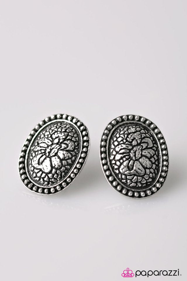 Paparazzi ♥ Private Island - Silver ♥ Post Earrings