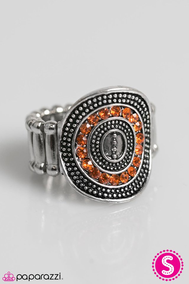 Paparazzi ♥ Easy On The Glitter - Orange ♥ Ring