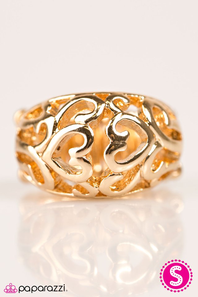 Paparazzi ♥ Open Hearts - Gold ♥ Ring
