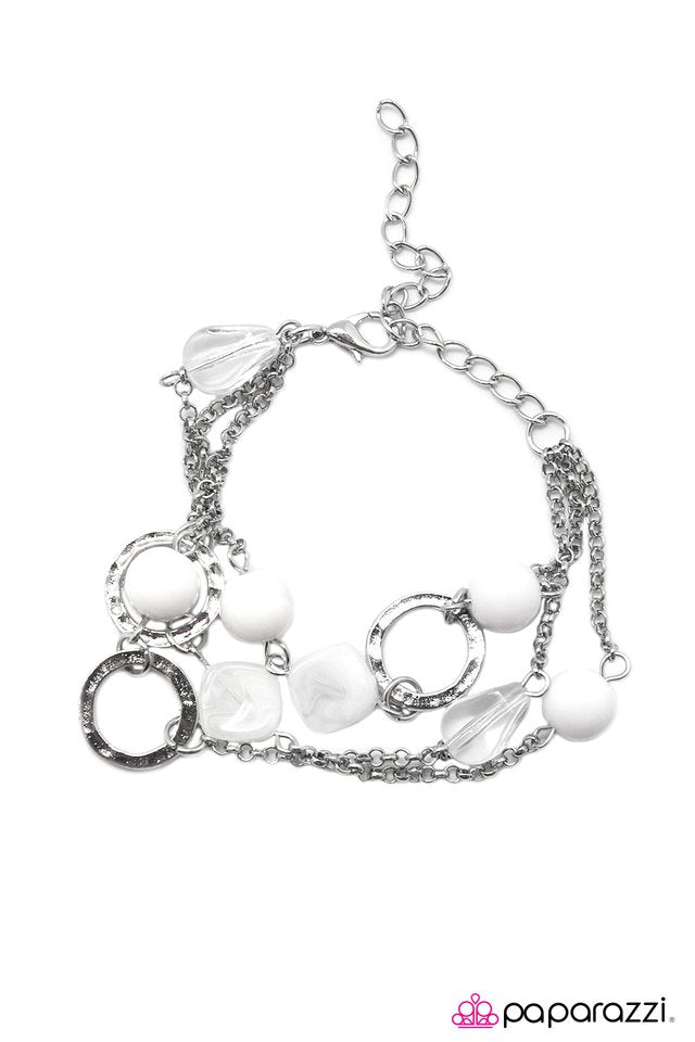 Paparazzi ♥ In The Glow - White ♥ Bracelet