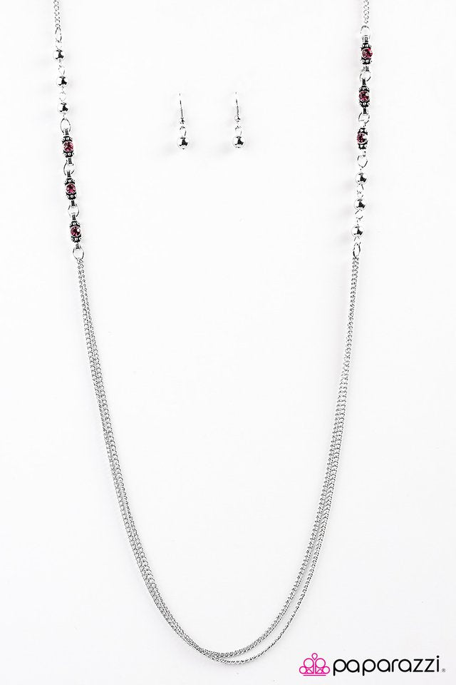 Paparazzi ♥ Midnight Metropolis - Pink ♥ Necklace