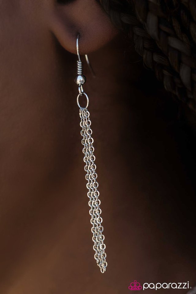 Paparazzi ♥ Flying V - White ♥ Necklace