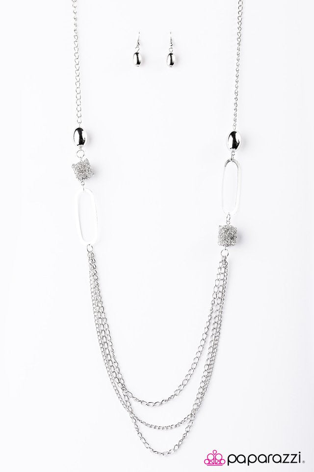Paparazzi ♥ Cosmic Cube - Silver ♥ Necklace