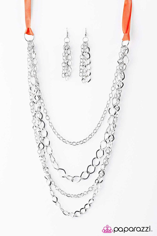 Paparazzi ♥ No Strings Attached - Orange ♥ Necklace