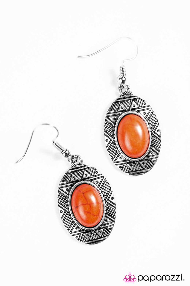 Paparazzi ♥ Sunny Sunstones - Orange ♥ Earrings