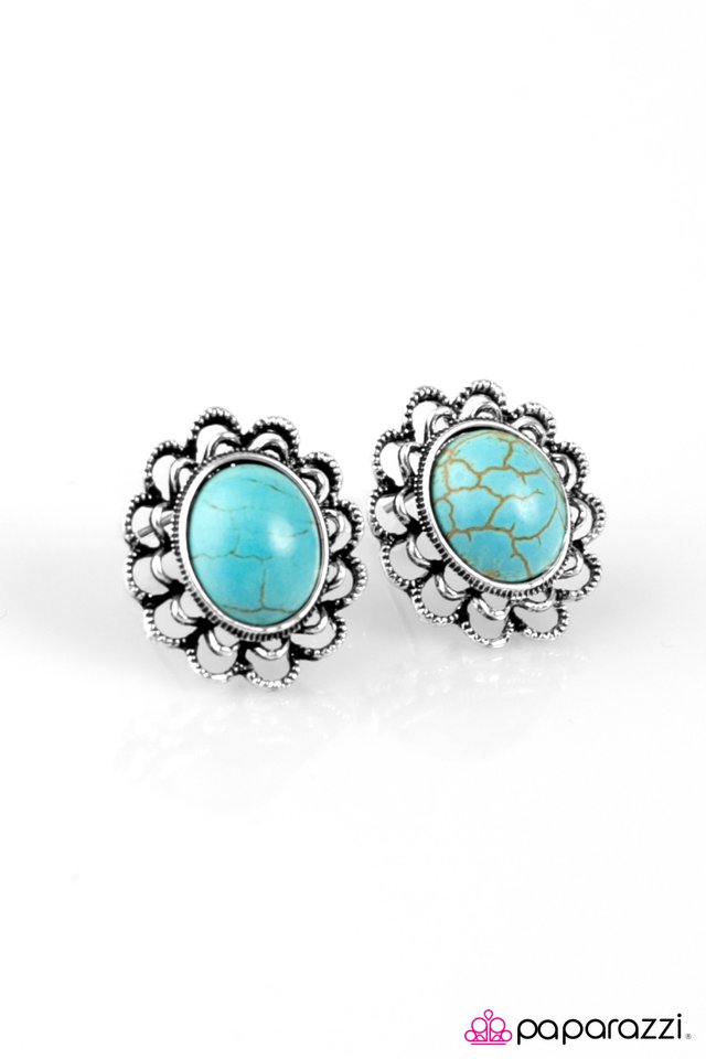 Paparazzi ♥ Turn To Stone - Blue ♥ Post Earrings