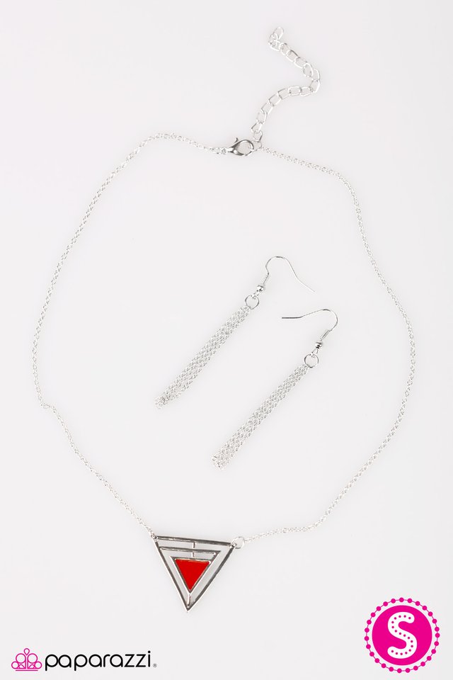 Paparazzi ♥ Lets GEO Girls! - Red ♥ Necklace