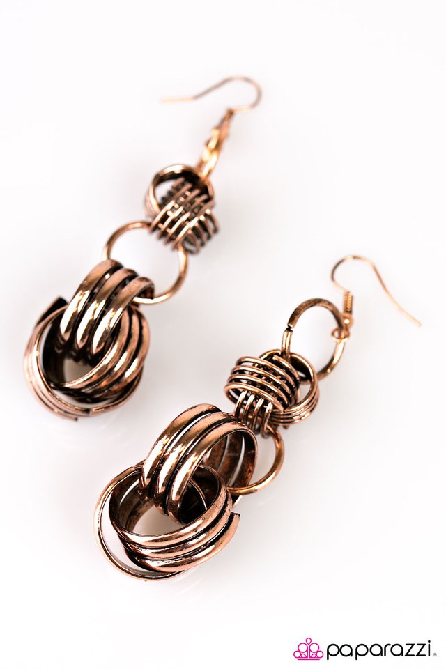 Paparazzi ♥ Ramble On - Copper ♥ Earrings