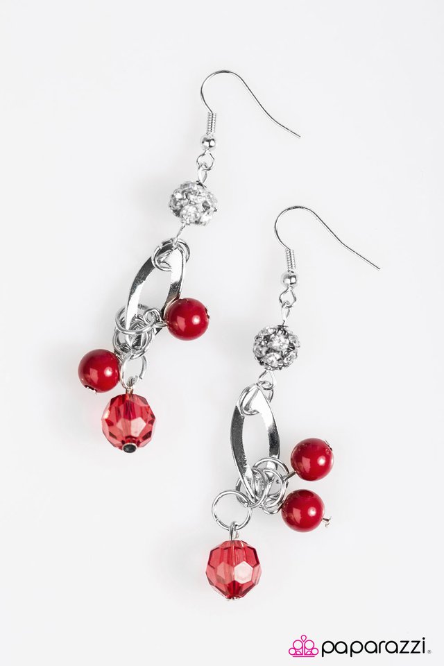 Paparazzi ♥ Get With The Times - Red ♥ Earrings