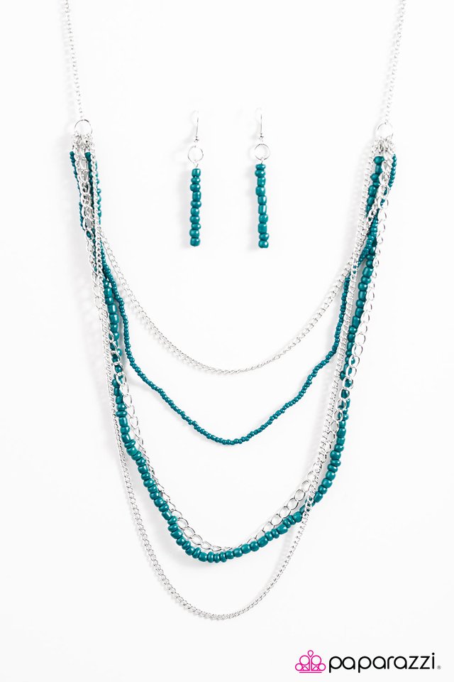 Paparazzi ♥ No Place Id Rather BEAD - Blue ♥ Necklace