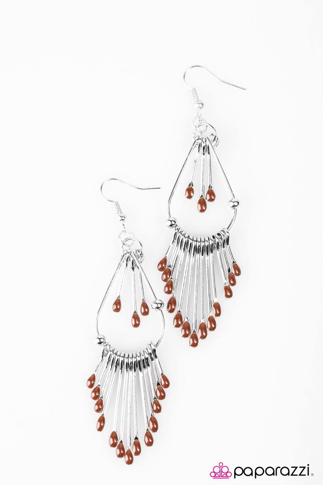 Paparazzi ♥ Painted Pony - Brown ♥ Earrings